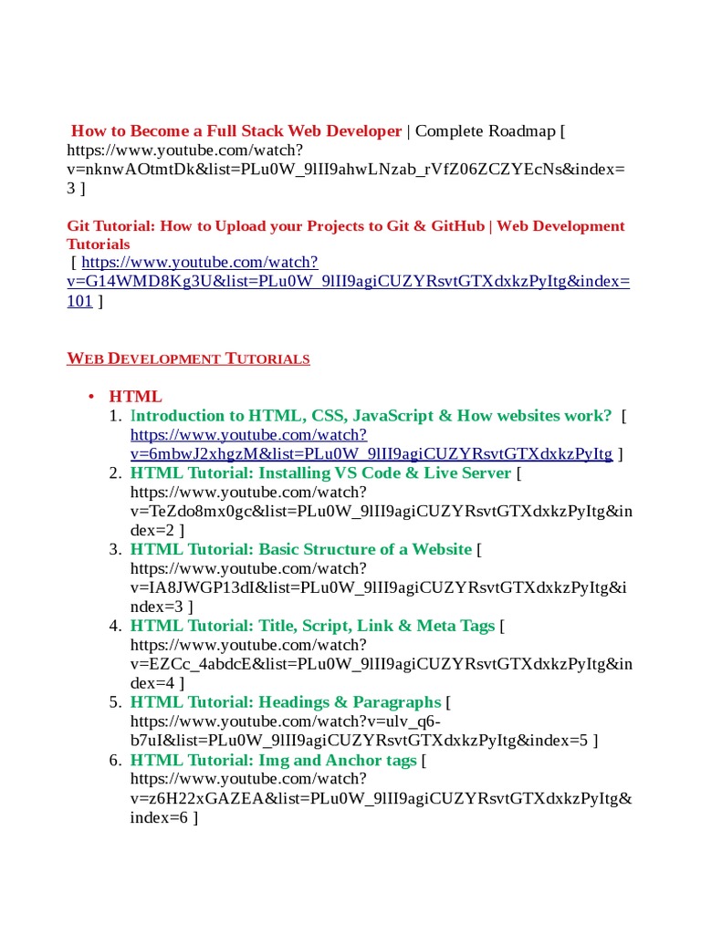 Web - Development HTML Css Roadmap | PDF