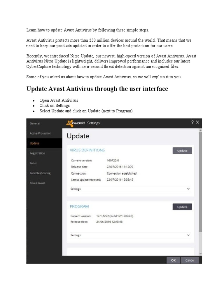 A StepbyStep Guide to Updating Avast Antivirus Through the User