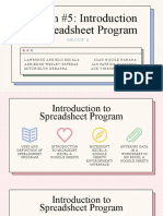 Lesson #5: Introduction To Spreadsheet Program: Group 6