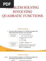 Problem Solving Involving Quadratic Functions