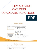 Problem Solving Involving Quadratic Functions