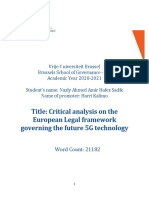 Critical Analysis On The European Legal Framework Governing The Future 5G Technology