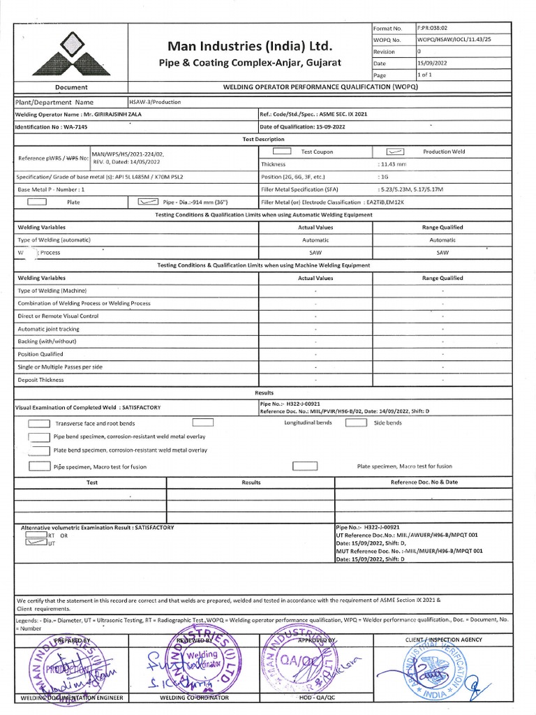 Giriraj (SAW) Qualification PDF