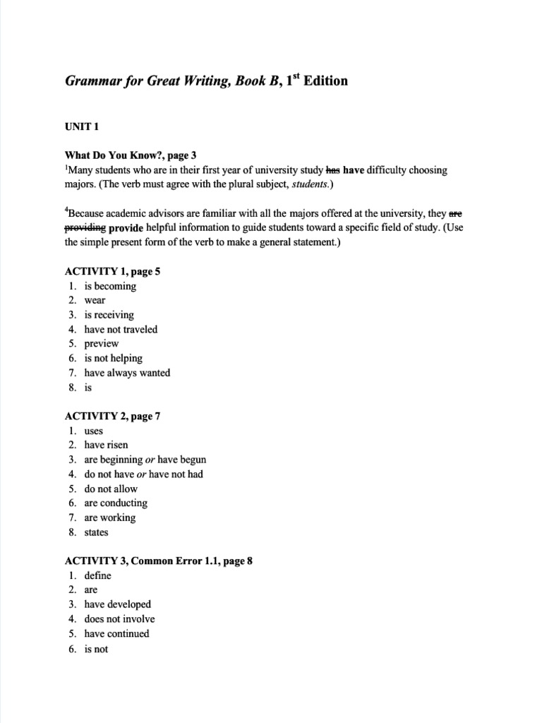 PDF Grammar For Great Writing B Answer Key - Compress | PDF | Blood | Heart
