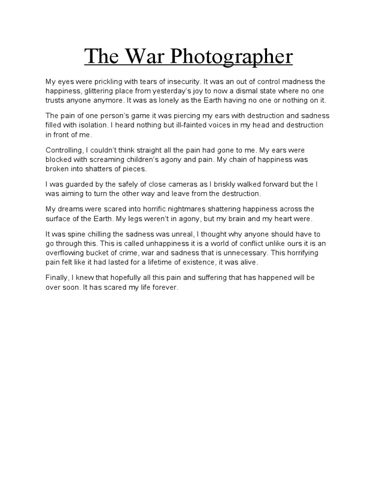 The War Photographer PDF