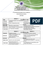 1st Quarter Examination Schedule