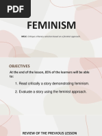 Feminism: MELC: Critique A Literary Selection Based On A Feminist Approach