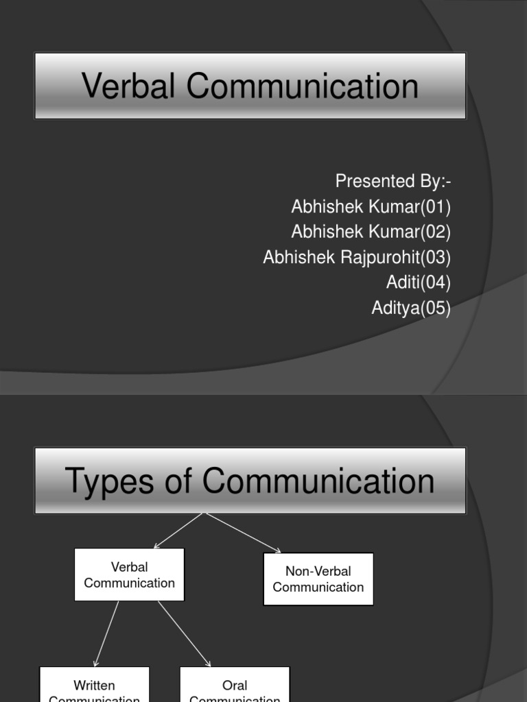 Types and Benefits of Verbal Communication | PDF