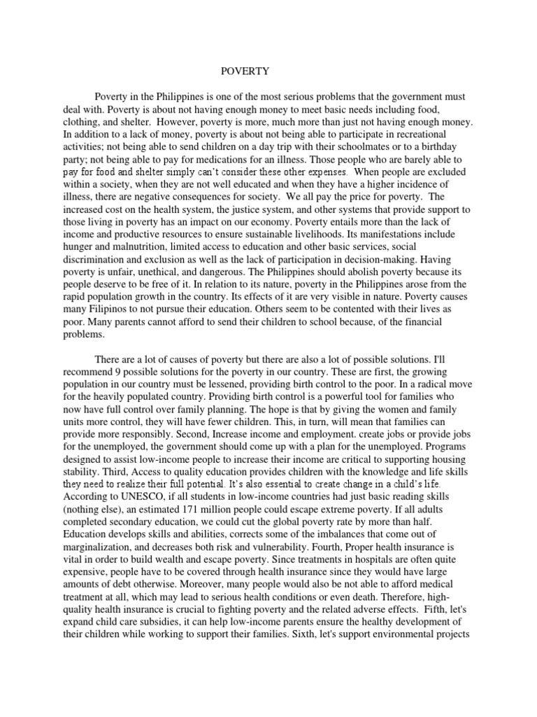 POVERTY | PDF | Poverty | Poverty &amp; Homelessness