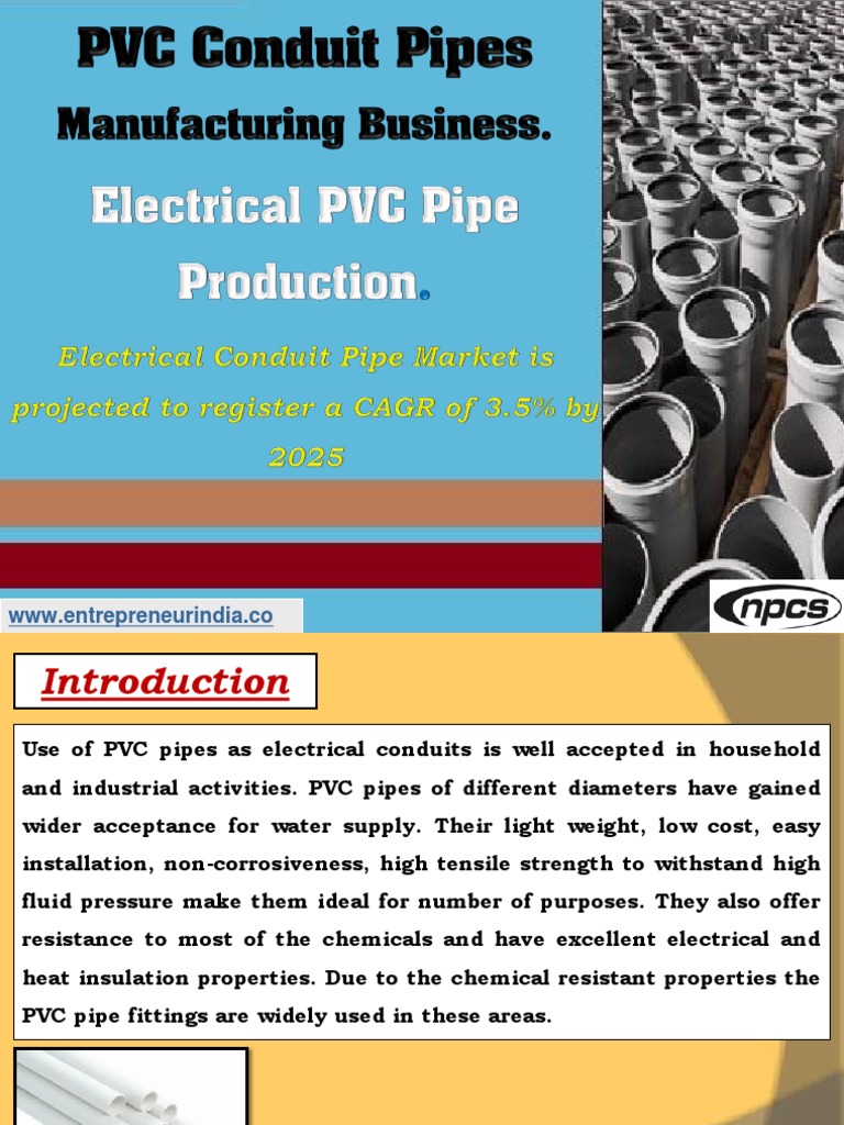PVC Conduit Pipes Manufacturing Business592382 PDF Pipe (Fluid