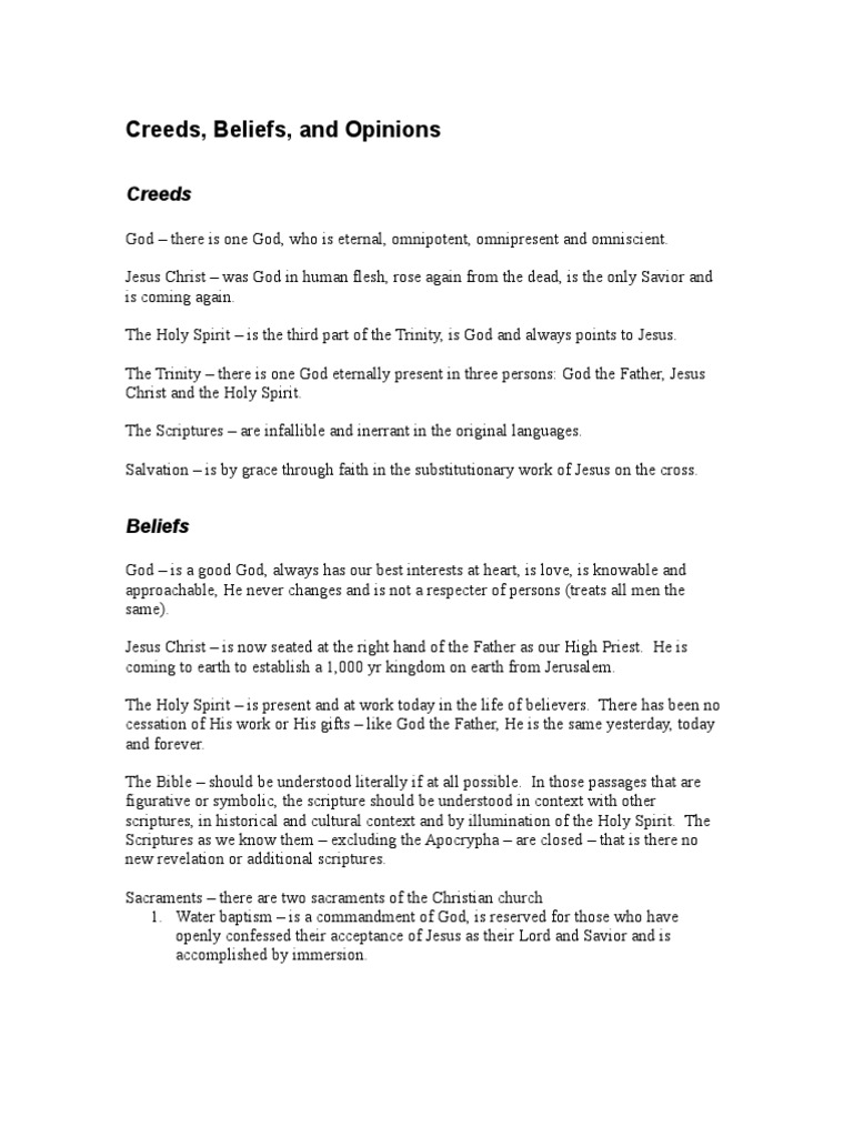 Creeds | PDF | Baptism | God The Father