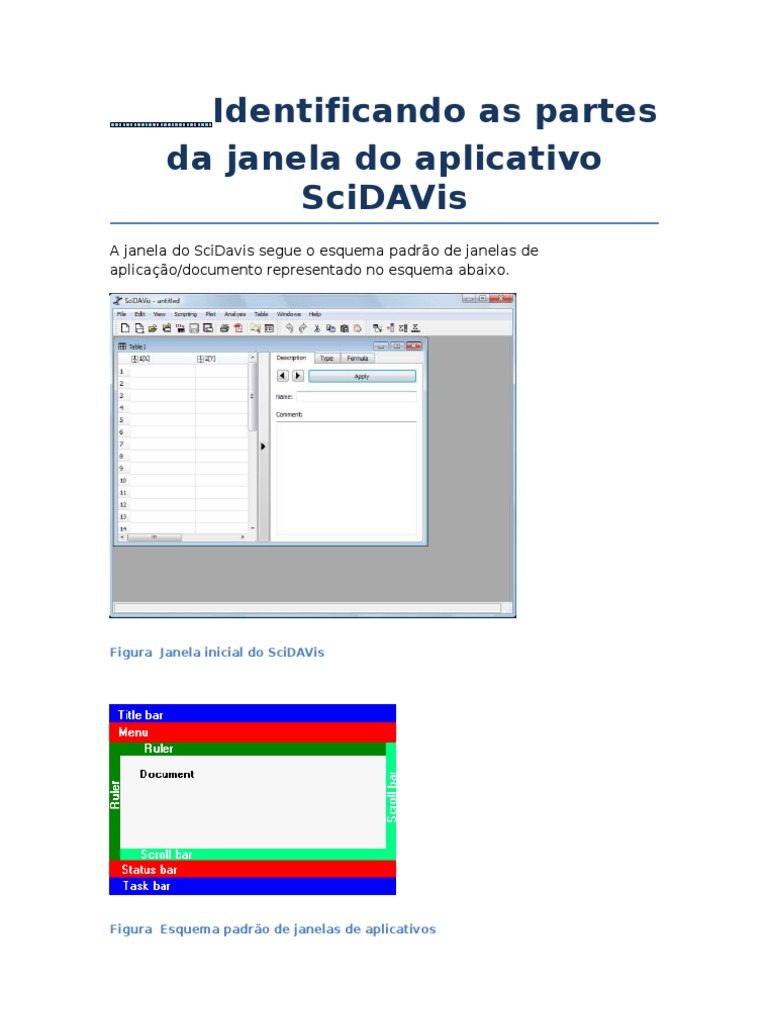 Tutorial de Uso do SciDAVis | PDF | Janela (informática) | Science