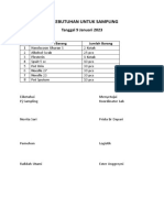 Po Kebutuhan Untuk Sampling: Tanggal 9 Januari 2023