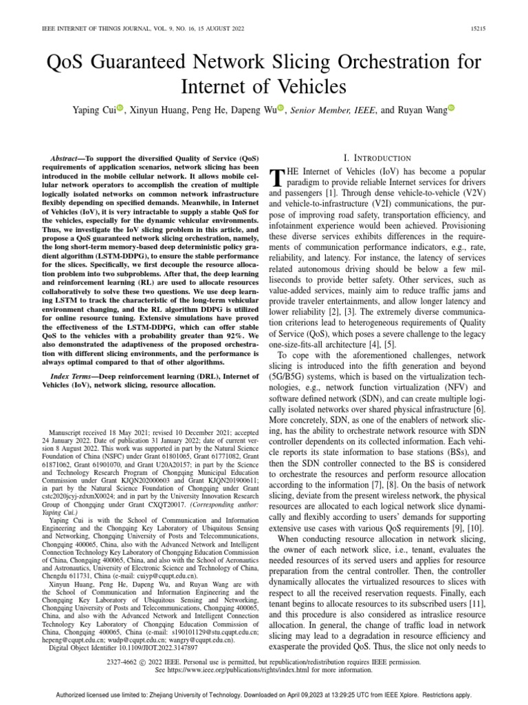 QoS Guaranteed Network Slicing Orchestration | PDF | Quality Of Service ...
