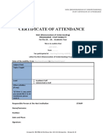 UİD-FRM-10 İkili İş Birliği Personel Katılım Sertifikası (Certificate of Attendance)