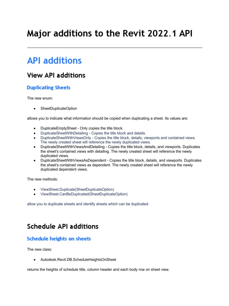 Revit 2022.1 API Enhancements Overview | PDF | Autodesk Revit ...