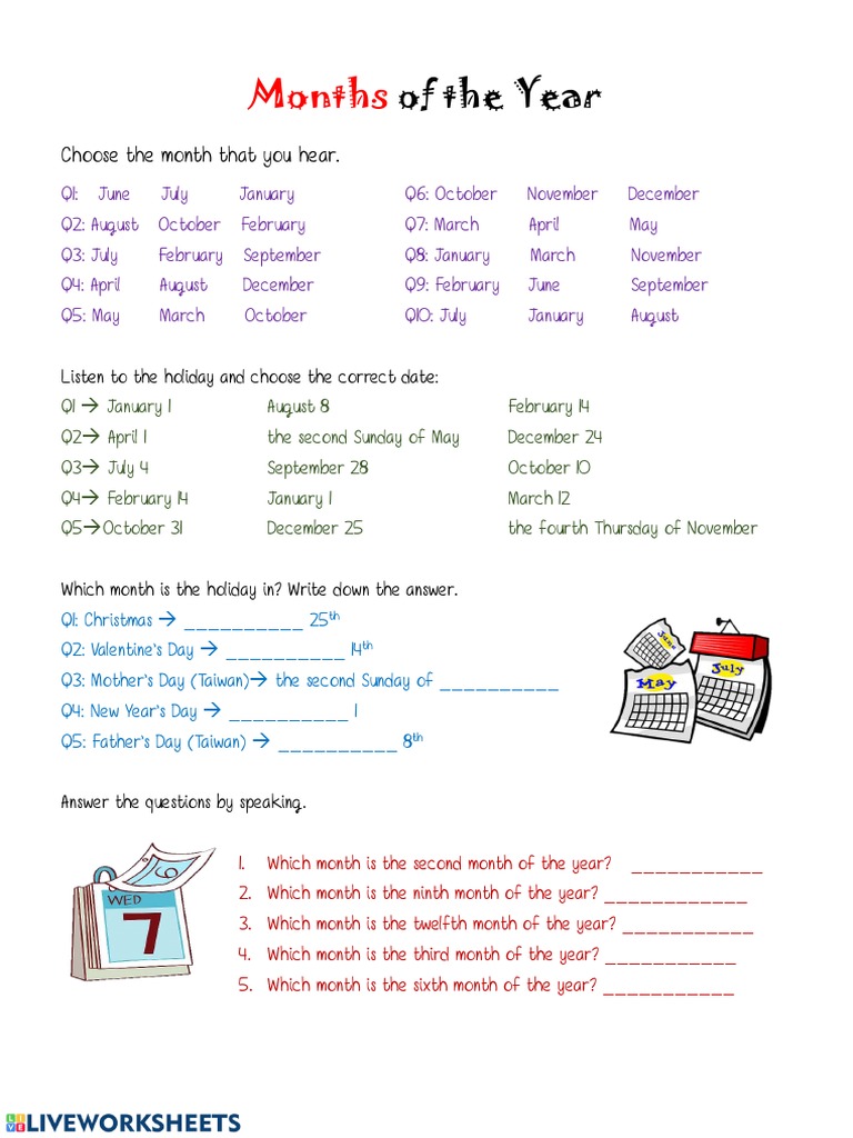 Month Identification Quiz | PDF