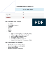 FPSC Lectureship Syllabus English 2023: Test Section No: of Questions