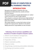 Applications of Computers in Hospital Pharmacy Practice