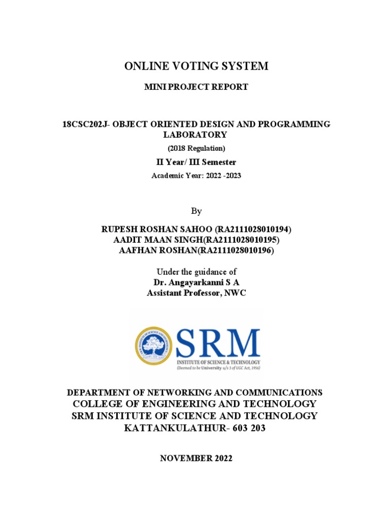 29 - MiniProject - ONLINE VOTING SYSTEM | PDF | Use Case | Class ...