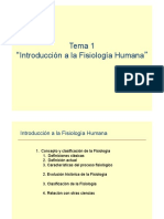 Tema 1. Introduccion Fisiología