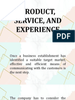 Product, Service, and Experience