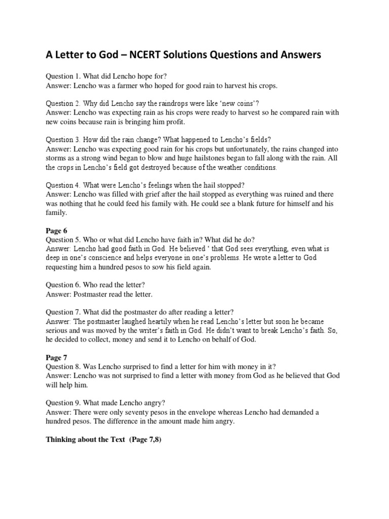 A test of faith an analysis of the short story a letter to god pdf