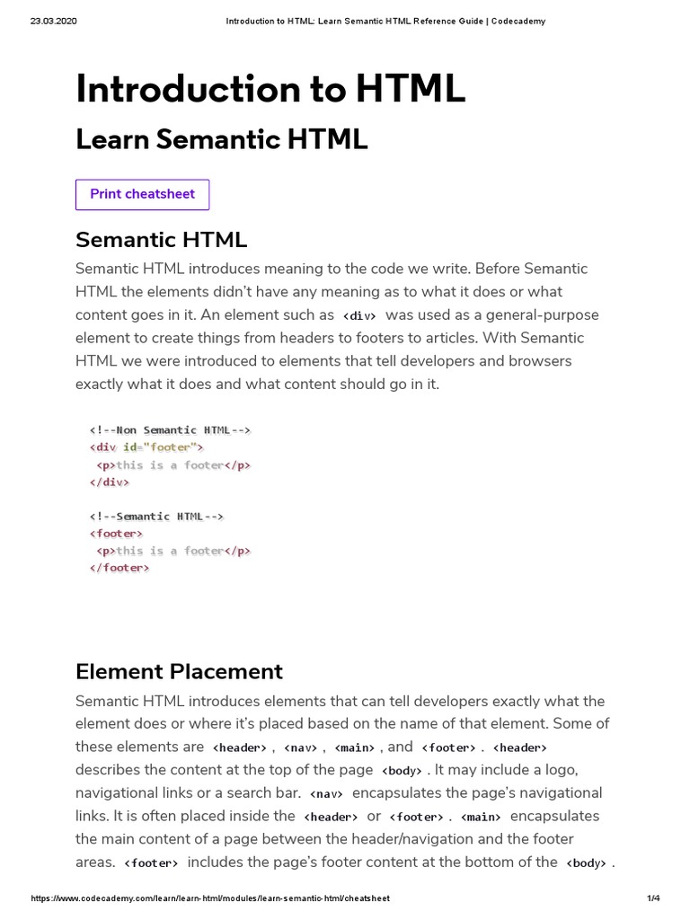 Introduction to html learn semantic html reference guide codecademy