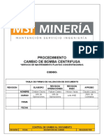 Procedimiento Cambio de Bomba Centrifuga: Codigo