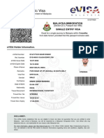 Malaysia eVISA Certificate - SIDDHARTH TANAJI - BAIKAR