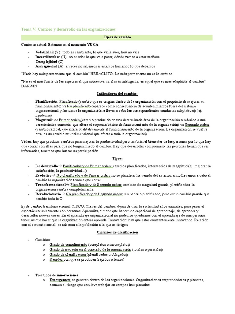 Tema 5 Desarrollo Organizacional | PDF | Toma de decisiones | Aprendizaje
