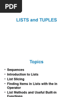 Lists and Tuples