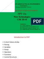 On: Web Technologies Cse Iii-Ii