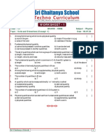 Worksheet - 1: Physics - W.S - 1 C5 - Cbse