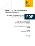 Carrera de Ingeniería Civil Informe de Materiales de Construcción