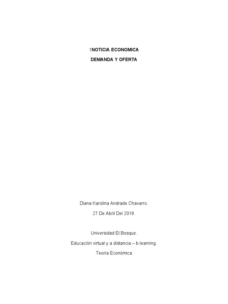 Oferta y demanda en la economía colombiana | PDF | Mercado (economía ...