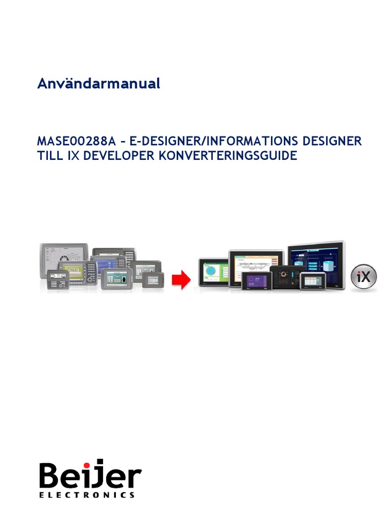 Användarhandbok E-Designer Till Ix Developer Konvertering - MASE288A | PDF