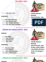 ORDEN DE UJIERES 2 Trimestre 2023