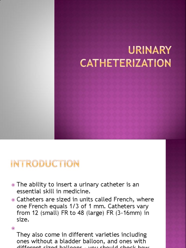 Urinary Catheterization PDF Catheter Urology
