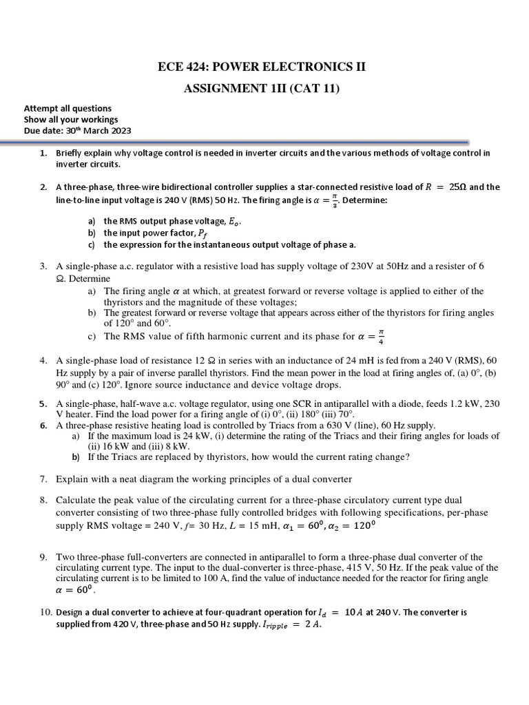 Ece 424 Assign3 Pdf Electric Power Materials Science