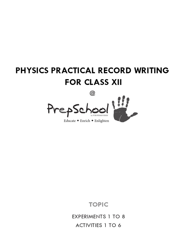 Physics Record Writing Class XII PDF PN Junction Resistor