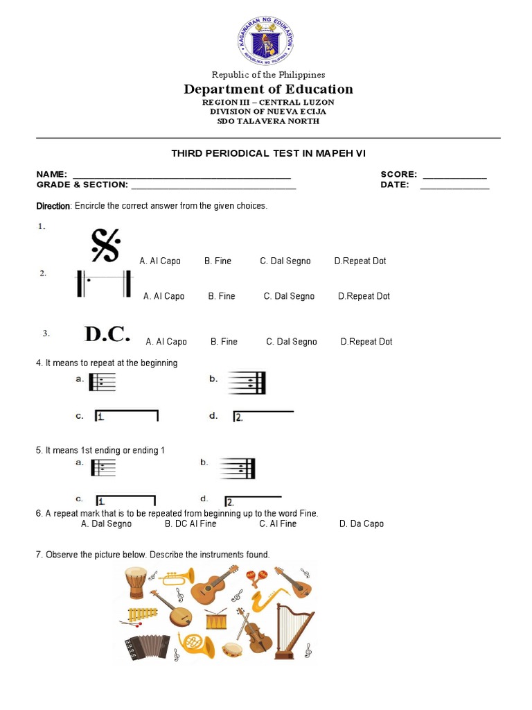 Mapeh 6 Third Periodical Exam Pdf Sanitation Camera