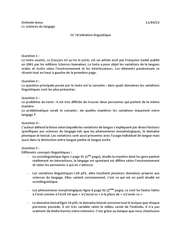 CC 11.04 Anna Kichenin | PDF | Lexique | Linguistique