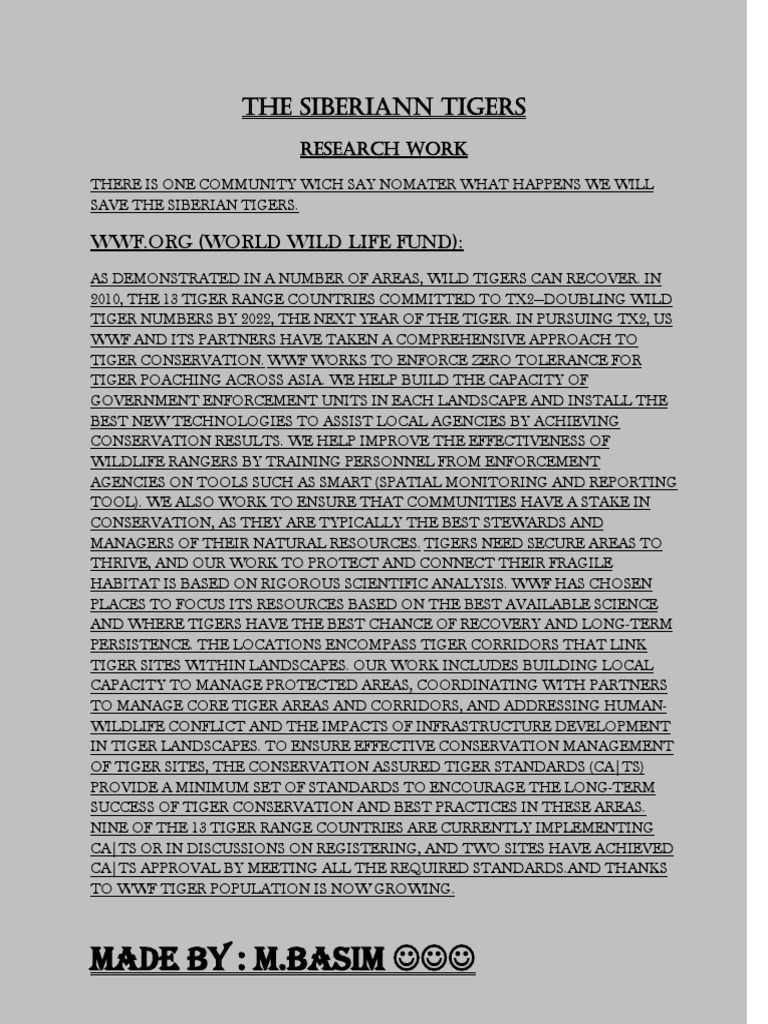 Siberian Tigers | PDF