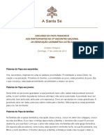 A Santa Sé: Discurso Do Papa Francisco Aos Participantes No 37º Encontro Nacional Da Renovação Carismática Católica