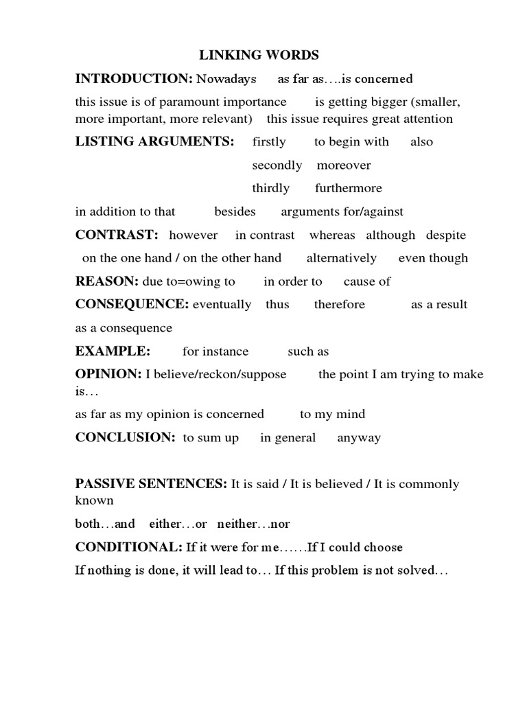 LINKING WORDS PDF