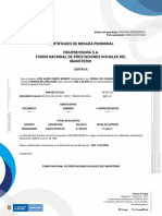 Certificado de Mesada Pensional Fiduprevisora S.A. Fondo Nacional de Prestaciones Sociales Del Magisterio