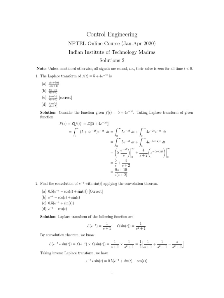 Control Engineering Solutions | PDF | Telecommunications Engineering ...