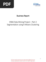 Business Report DSBA Data Mining Project - Part 2 Segmentation Using K-Means Clustering