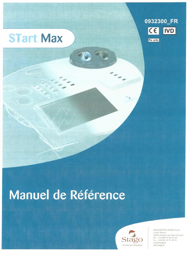 Manuel de Référence Stago Start Max Achat NOV 2019 | PDF